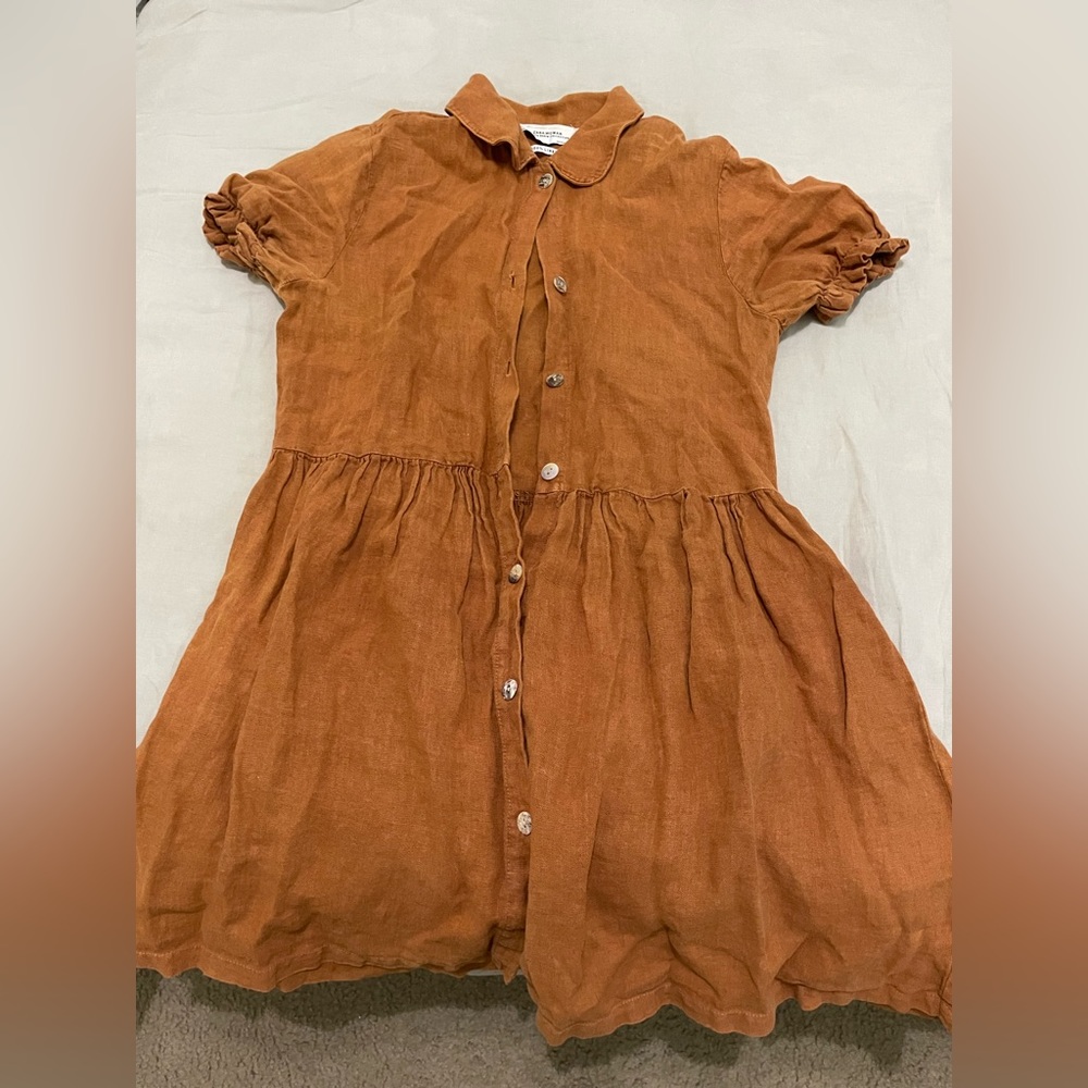 Burnt orange button up dress